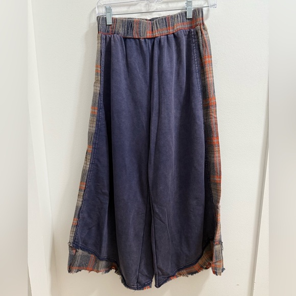 Oli & Hali Pants - Oli & Hali Wide Leg Pants in Navy and Plaid